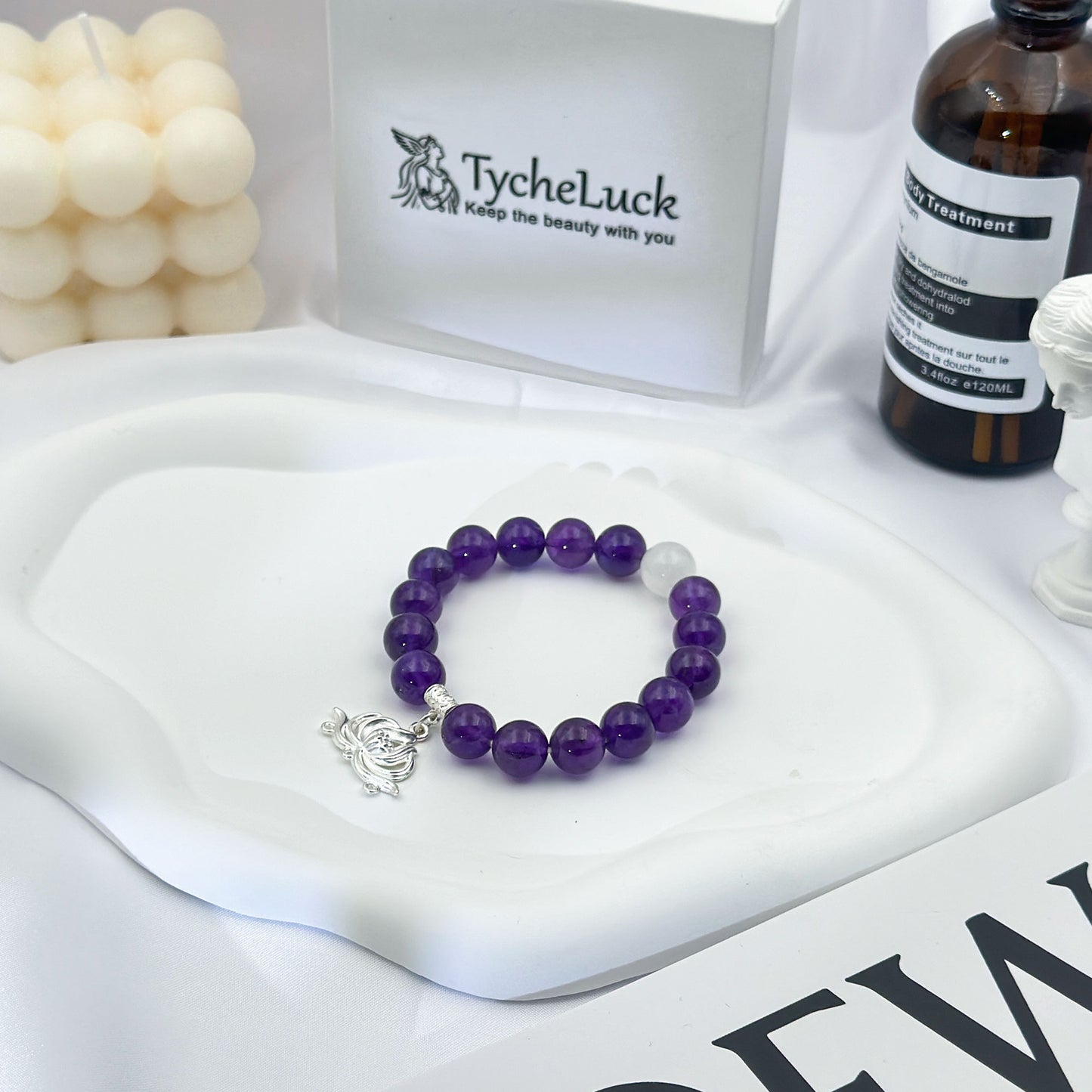 Amethyst Lotus Bracelet