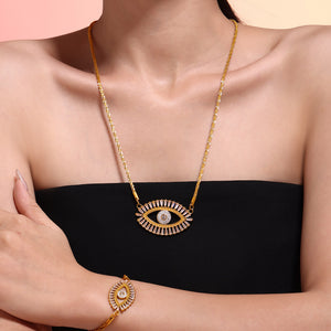 Evil eye diamond necklace