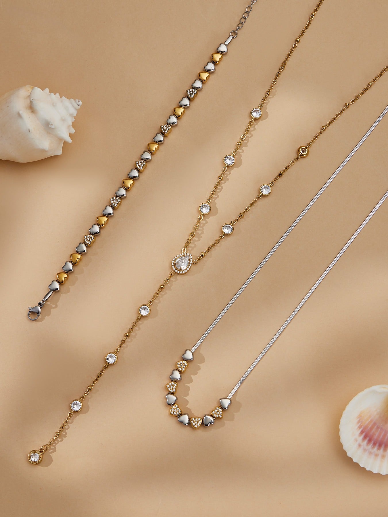 Golden Fate Blessing Set · Layered Necklace & Bracelet Trio