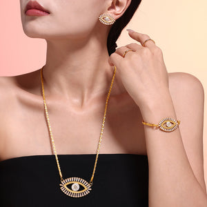 Evil eye diamond necklace