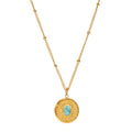 Gold-inlaid blue turquoise wealth protection chain